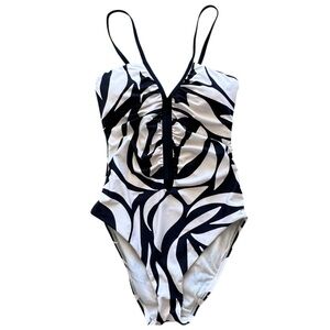 Sanctuary Swim One Piece Black and White Swimsuit Size S NWT